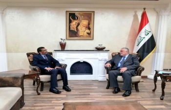 Ambassador Prashant Pise on 10 May met H.E. Mr. Haider Al-Shemerti, DG Asia and Australia Department at the Ministry of Foreign Affairs of the Republic of Iraq. During the meeting, issues of mutual interest were discussed